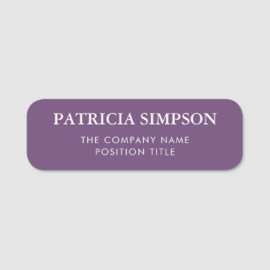 Regal Hue: Blue Lilac Purple & White Professional Name Tag