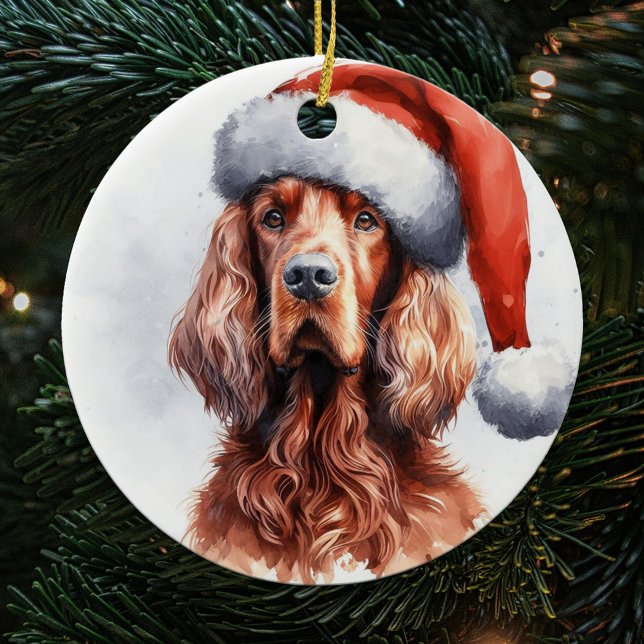 Regal Irish Setter Dog Christmas Ceramic Tree Decoration (Creator Uploaded)