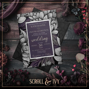 Regal Lilac & Billiant White Bloom Wedding Invitation