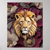 Regal Lion Bloom in Layered Paper-Cut Florals