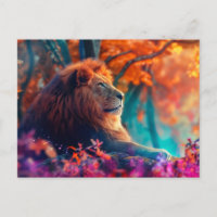 Regal Lion in Enchanted Forest Design