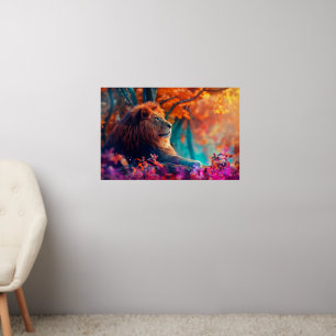 Regal Lion in Enchanted Forest Design Wall Decal