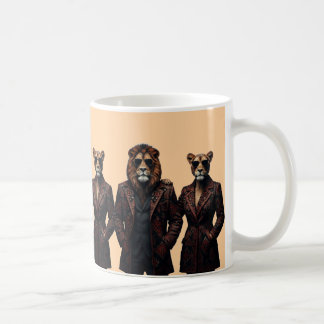 Regal Lion & Lioness Power Couple in Ethnic Coffee Mug