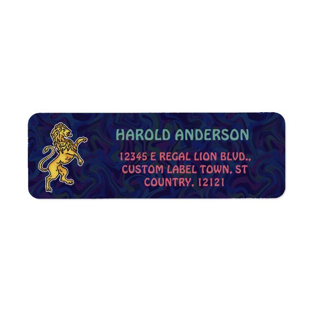Regal Lion Retro 70s Name Return Address (Front)