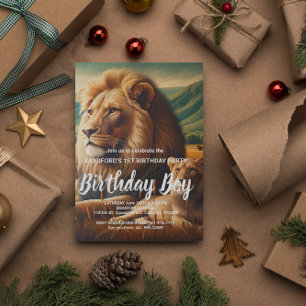 Regal Lions Roaming Birthday invite Postcard