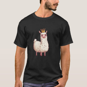 Regal Llama Design with a Comedic Crown Touch T-Shirt