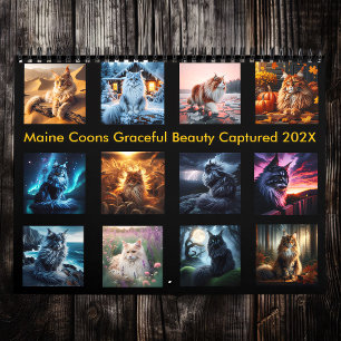 Regal Maine Coons: Graceful Beauty Captured 202X Calendar