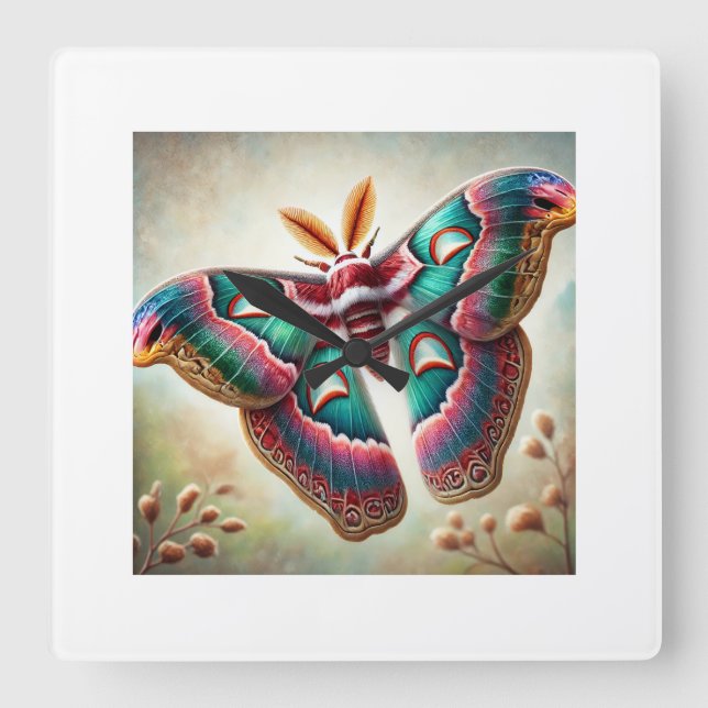 Regal Moth Citheronia regalis 061124IREF224 - Wate Square Wall Clock (Front)