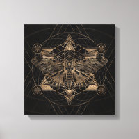 Regal moth in Sacred Geometry - Black and Gold