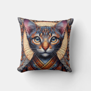 Regal Mythic ornate fantasy feline  Cushion