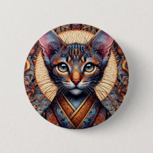 Regal Mythic ornate fantasy feline Planner 6 Cm Round Badge