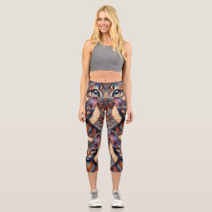 Regal Mythic ornate fantasy feline Planner Capri Leggings