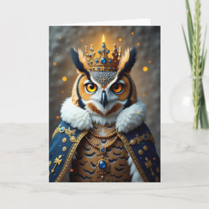 Regal Owl Birthday Card