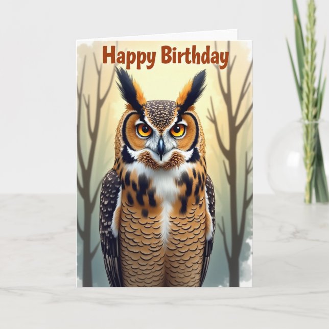 Regal Owl Celebration Card (Front)
