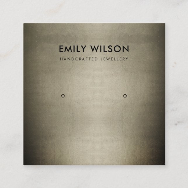 REGAL PALE GOLD SILVER STUD EARRING DISPLAY LOGO SQUARE BUSINESS CARD (Front)