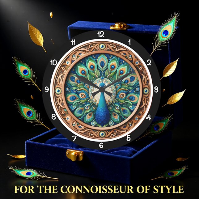 Regal Peacock Mandala Heritage Large Clock (Creator Uploaded)
