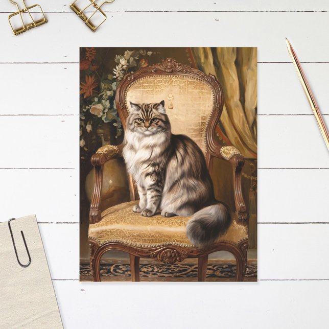 Regal Persian Cat Vintage Style Painting Postcard (Creator Uploaded)