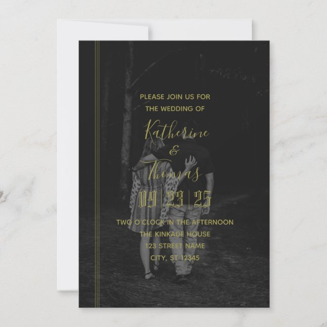 Regal Photo Wedding Invitation (Front)