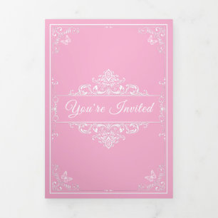 Regal Pink Quinceañera - Custom Photo Invitations