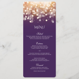 Regal Purple and Gold Bokeh Lights Menu