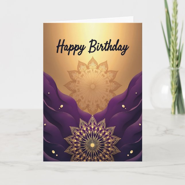 Regal Purple Birthday Card (Front)