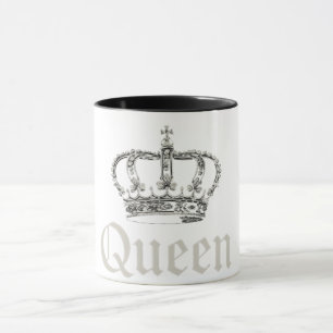 Regal Queen Crown Majestic Text Design Mug