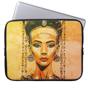 Regal Queen of Egypt – Modern Neo-Pharaoh Art Laptop Sleeve