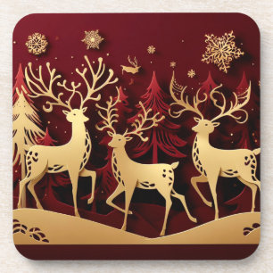 Regal Reindeer Ensemble – Paper-Cut Forest Coaster