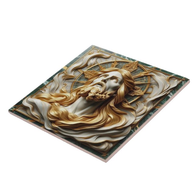 Regal Reverence Jesus In Gold Tile (Side)