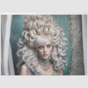 Regal Rococo Lady Decoupage   Vintage French  Tissue Paper