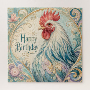 Regal Rooster Birthday Flourish Jigsaw Puzzle