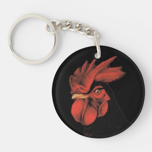 Regal Rooster Majestic Pride Portrait Key Ring (Front)