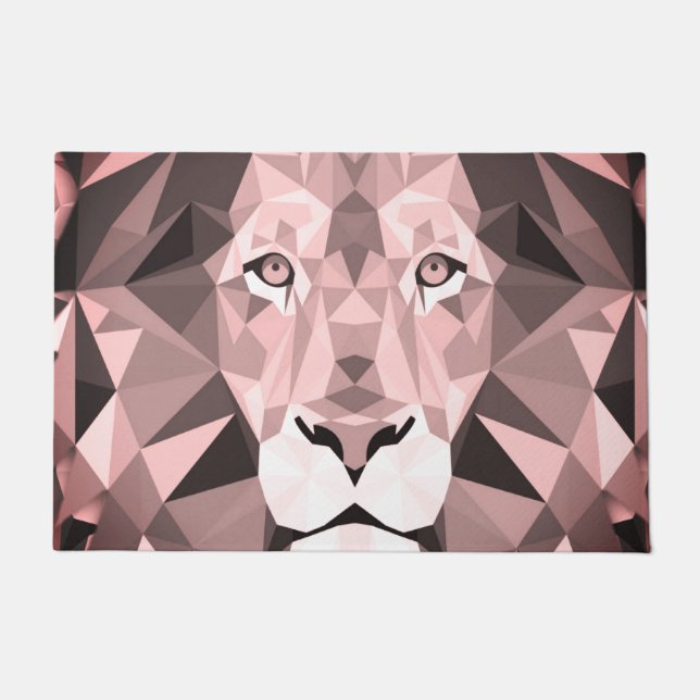 Regal Rose Geometric  Lion Head Doormat (Front)