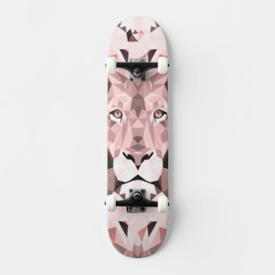 Regal Rose Geometric  Lion Head Skateboard