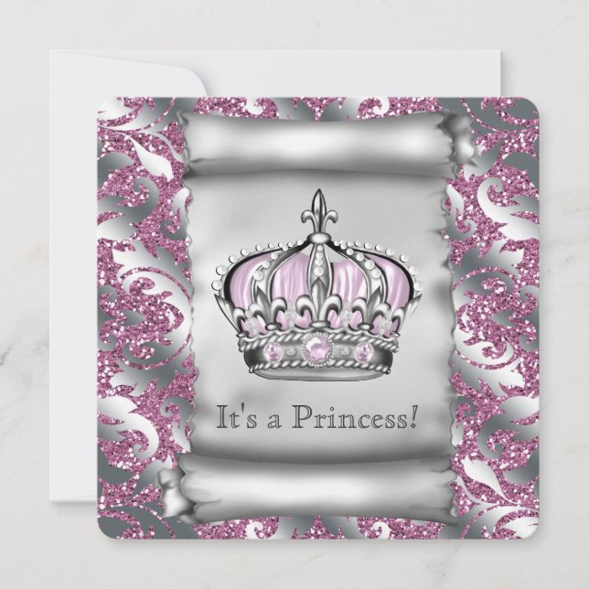 Regal Royal Pink Princess Baby Shower Invitation (Front)