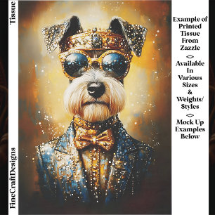 Regal Schnauzer Dog & Golden Crown EJ3 Decoupage Tissue Paper