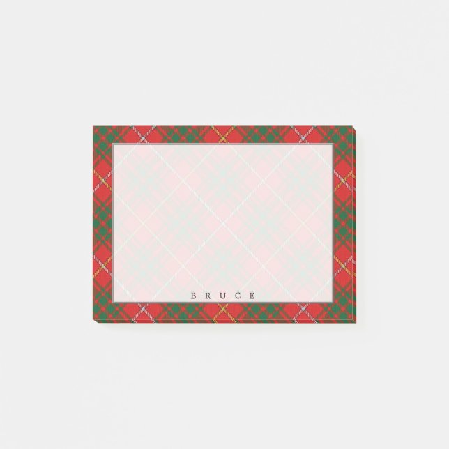 Regal Scottish Clan Bruce Tartan Post-it Notes (Front)