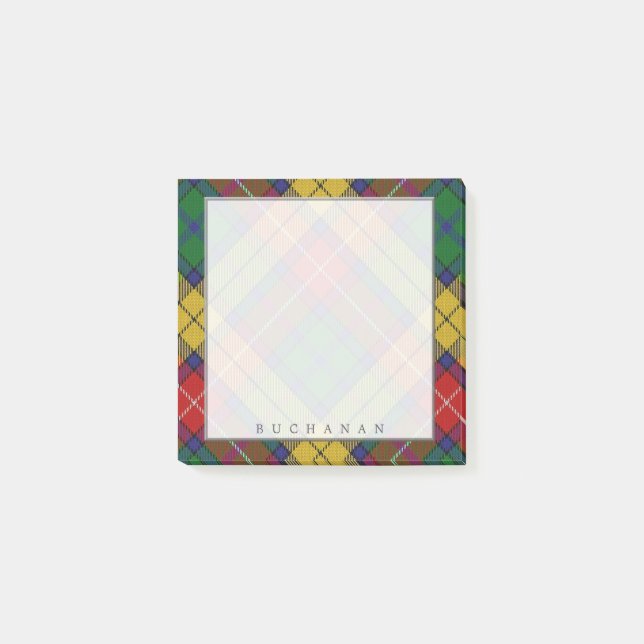 Regal Scottish Clan Buchanan Tartan Post-it Notes (Front)