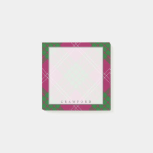Regal Scottish Clan Crawford Tartan Post-it Notes