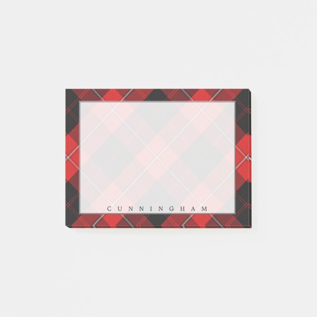 Regal Scottish Clan Cunningham Tartan Post-it Notes (Front)