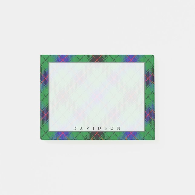 Regal Scottish Clan Davidson Tartan Post-it Notes (Front)