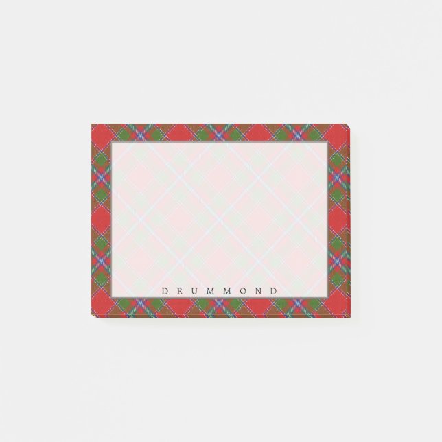Regal Scottish Clan Drummond Tartan Post-it Notes (Front)
