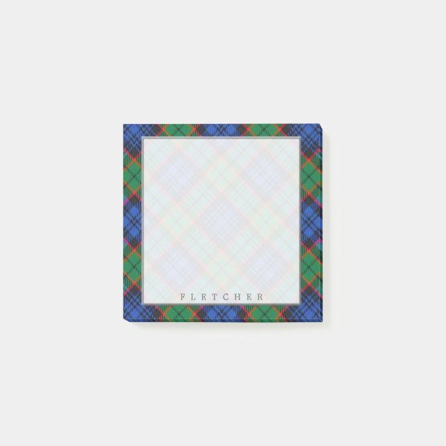 Regal Scottish Clan Fletcher Tartan Post-it Notes (Front)