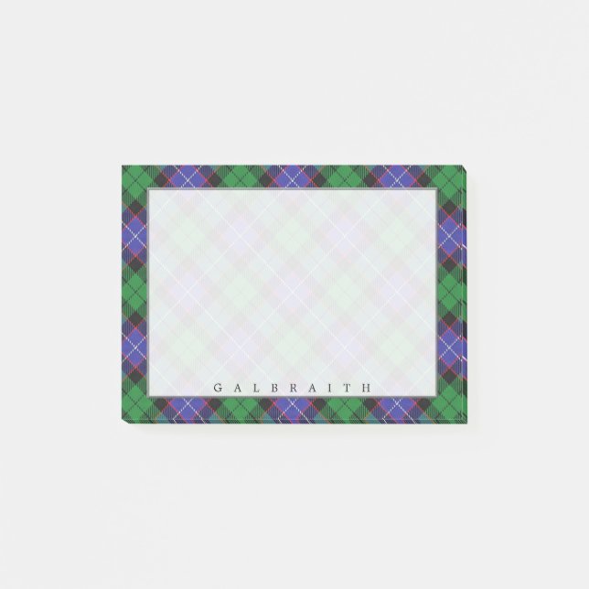 Regal Scottish Clan Galbraith Tartan Post-it Notes (Front)