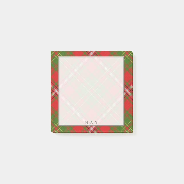 Regal Scottish Clan Hay Tartan Post-it Notes (Front)