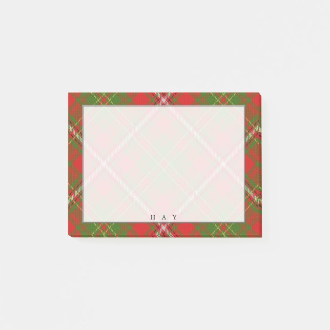 Regal Scottish Clan Hay Tartan Post-it Notes (Front)