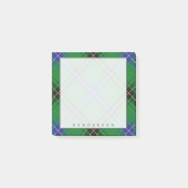Regal Scottish Clan Henderson Tartan Post-it Notes (Front)