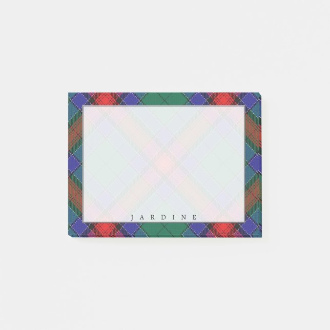 Regal Scottish Clan Jardine Tartan Post-it Notes (Front)