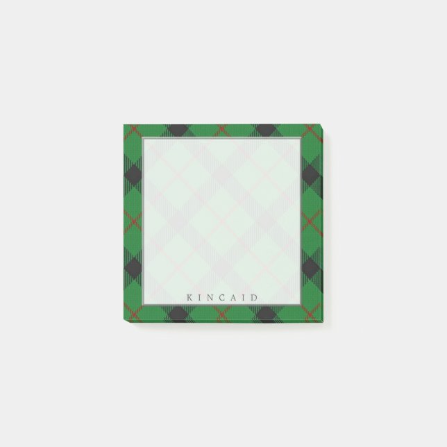 Regal Scottish Clan Kincaid Tartan Post-it Notes (Front)