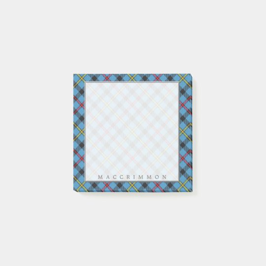 Regal Scottish Clan MacCrimmon Tartan Post-it Notes